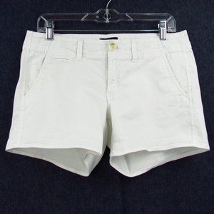 American Eagle White Stretch Shortie Shorts 8